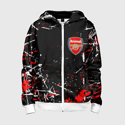 Толстовка на молнии детская Арсенал штрихи красок, цвет: 3D-белый