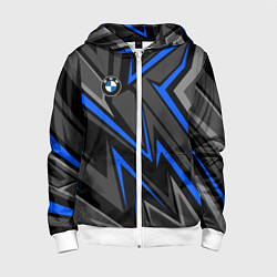 Толстовка на молнии детская BMW - blue line, цвет: 3D-белый