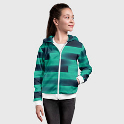 Толстовка на молнии детская Color light blue square, цвет: 3D-белый — фото 2