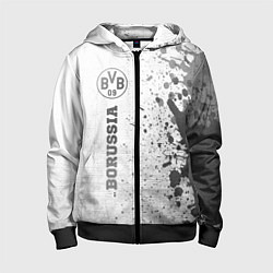Толстовка на молнии детская Borussia - white gradient по-вертикали, цвет: 3D-черный