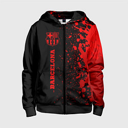 Толстовка на молнии детская Barcelona - red gradient по-вертикали, цвет: 3D-черный