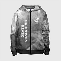 Толстовка на молнии детская Death Stranding - grey gradient вертикально, цвет: 3D-черный