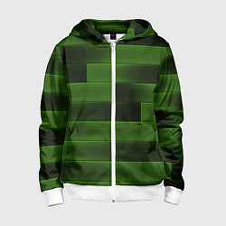 Толстовка на молнии детская The color is green brick, цвет: 3D-белый