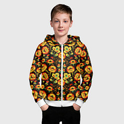 Толстовка на молнии детская Русская узорная роспись, цвет: 3D-белый — фото 2