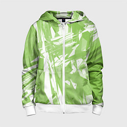 Толстовка на молнии детская Color white green, цвет: 3D-белый