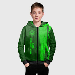 Толстовка на молнии детская Manchester City - green gradient по-вертикали, цвет: 3D-черный — фото 2