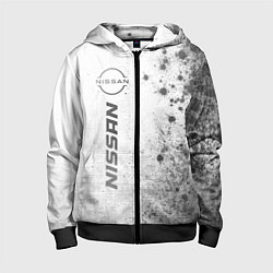 Толстовка на молнии детская Nissan - white gradient по-вертикали, цвет: 3D-черный