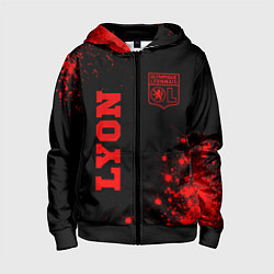 Толстовка на молнии детская Lyon - red gradient вертикально, цвет: 3D-черный