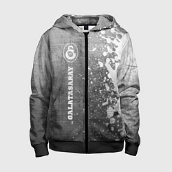 Толстовка на молнии детская Galatasaray - grey gradient по-вертикали, цвет: 3D-черный