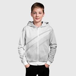 Толстовка на молнии детская Светлый серый текстура с полосой, цвет: 3D-белый — фото 2