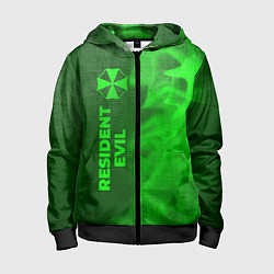 Толстовка на молнии детская Resident Evil - green gradient по-вертикали, цвет: 3D-черный