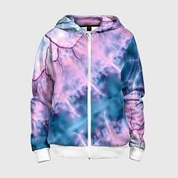 Детская толстовка на молнии Вода и розовая абстракция