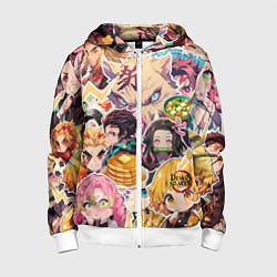 Толстовка на молнии детская Demon Slayer Blade Favorite Food, цвет: 3D-белый