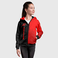 Толстовка на молнии детская Need for Speed - red gradient по-вертикали, цвет: 3D-черный — фото 2