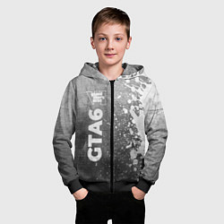 Толстовка на молнии детская GTA6 - grey gradient по-вертикали, цвет: 3D-черный — фото 2