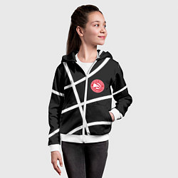 Толстовка на молнии детская Atlanta Hawks NBA, цвет: 3D-белый — фото 2