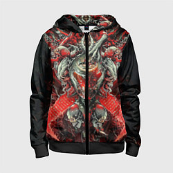 Толстовка на молнии детская Doom постер к игре, цвет: 3D-черный