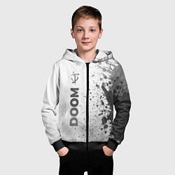 Толстовка на молнии детская Doom - white gradient по-вертикали, цвет: 3D-черный — фото 2
