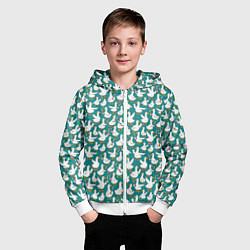 Толстовка на молнии детская Злой гусь узор, цвет: 3D-белый — фото 2