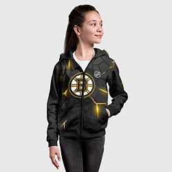 Толстовка на молнии детская Бостон Брюинз - плиты с подсветкой, цвет: 3D-черный — фото 2