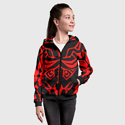 Толстовка на молнии детская Тату ситха, цвет: 3D-черный — фото 2