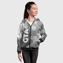Толстовка на молнии детская GTA - grey gradient вертикально, цвет: 3D-черный — фото 2