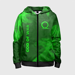 Толстовка на молнии детская God of War - green gradient вертикально, цвет: 3D-черный
