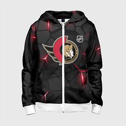 Толстовка на молнии детская Оттава Сенаторз - НХЛ хоккей, цвет: 3D-белый