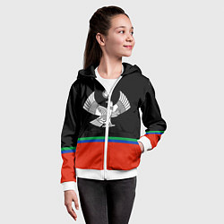 Толстовка на молнии детская Дагестан цвета, цвет: 3D-белый — фото 2