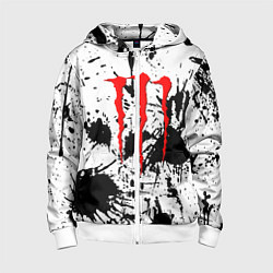 Толстовка на молнии детская Monster energy краски, цвет: 3D-белый
