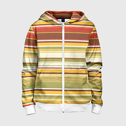 Толстовка на молнии детская Горизонтальные полосы, цвет: 3D-белый