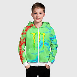Толстовка на молнии детская Monster energy storm electrix, цвет: 3D-белый — фото 2