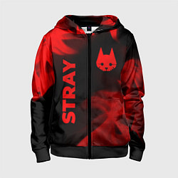 Толстовка на молнии детская Stray - red gradient вертикально, цвет: 3D-черный