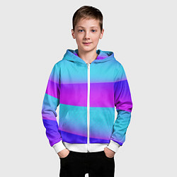 Толстовка на молнии детская Неоновый прилив, цвет: 3D-белый — фото 2