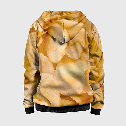 Детская толстовка на молнии Чипсы текстура / 3D-Черный – фото 2