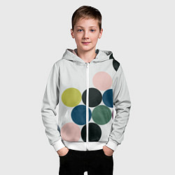 Толстовка на молнии детская Кластер чил - абстракция, цвет: 3D-белый — фото 2