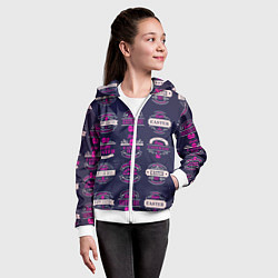 Толстовка на молнии детская Easter pink, цвет: 3D-белый — фото 2