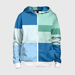 Детская толстовка на молнии Мятное небо колор-блок