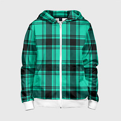 Детская толстовка на молнии Checkered turquoise