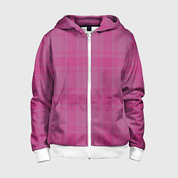 Толстовка на молнии детская Checkered pink, цвет: 3D-белый