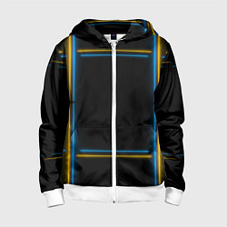Толстовка на молнии детская Neon yellow light blue, цвет: 3D-белый