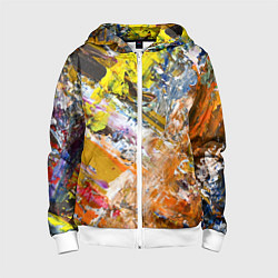 Толстовка на молнии детская Живая Абстракция: Поток Цветов и Форм в Постоянном, цвет: 3D-белый