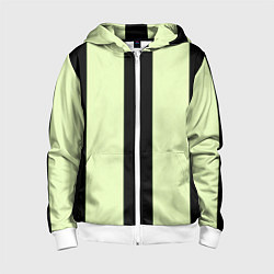 Толстовка на молнии детская Color light green black line, цвет: 3D-белый