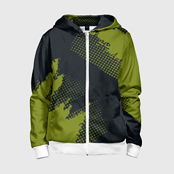 Детская толстовка на молнии Абстрактная текстура в зеленом