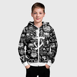 Толстовка на молнии детская Doom логотипы ведьмак, цвет: 3D-белый — фото 2