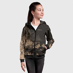 Толстовка на молнии детская Dream on тёмно-коричневый, цвет: 3D-черный — фото 2