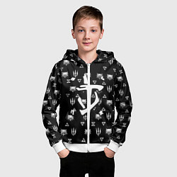 Толстовка на молнии детская Doom ведьмак логотипы, цвет: 3D-белый — фото 2