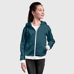 Толстовка на молнии детская Морская глубина - однотон, цвет: 3D-белый — фото 2