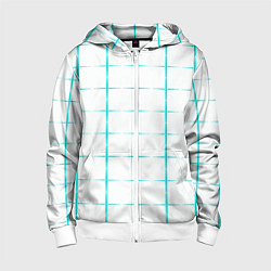 Толстовка на молнии детская Color white light blue crosses, цвет: 3D-белый