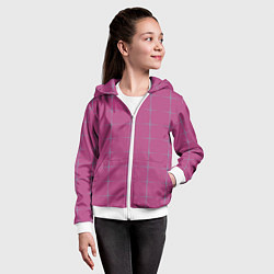 Толстовка на молнии детская Color pink stripes, цвет: 3D-белый — фото 2